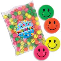 Großpackung Flummis, 100 Stk, 3,3cm, NEON Smile von Henbrandt Ltd