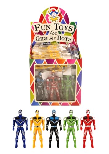 HENBRANDT 10 Super Fighter Figuren (10 cm), Partytütenfüller für Kinder, Mini Figur Spielzeug mit beweglichen Armen, 5 verschiedene Farben von Henbrandt