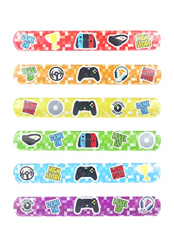 HENBRANDT 6 x Gamer Snap Armbänder für Kinder Video Gaming Konsole Party Tasche Füllstoffe Lucky Dip Slap Armband Snap Band Mädchen und Jungen Armbänder von Henbrandt