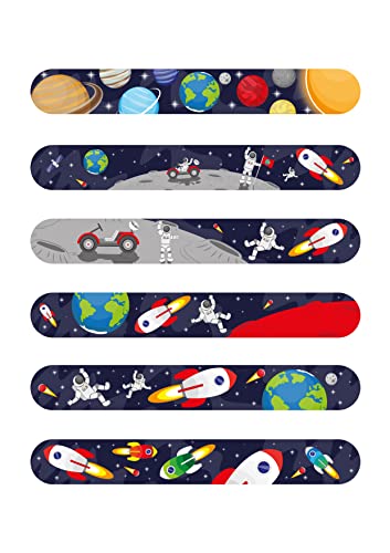 HENBRANDT 6 x Space Snap Armbänder für Kinder Astronaut Rakete Party Tasche Füllstoffe Lucky Dip Slap Armband Schnappband Mädchen und Jungen Armbänder von Henbrandt