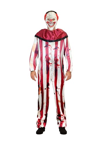 HENBRANDT Horror-Clown-Kostüm für Erwachsene, Horror-Clown-Kostüm, gruselig, mit gruseliger Maske, für Halloween, Fasching, Horrorpartys, Cosplay HENBRANDT Horror-Clown-Kostüm für Erwachsene, Horror-Clown-Kostüm, gruselig, mit gruseliger Maske, für Halloween, Fasching, Horrorpartys, Cosplay von Henbrandt