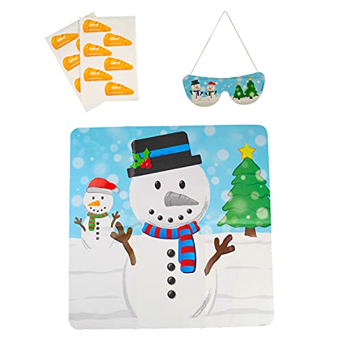 HENBRANDT Schneemann-Weihnachtsfeier-Spiel, kleben Sie die Karotte auf den Schneemann für Jungen und Mädchen, Unisex, Spielzeug, Weihnachtsgeschenk, Strumpffüller, Heiligabend, Box-Spiel von Henbrandt