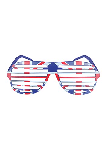 HENBRANDT Sonnenbrille für Erwachsene, Union Jack, Kunststoff, 80er-Jahre-Club-Brillen, Retro-Requisite, Disco-Kostüm, Zubehör von Henbrandt