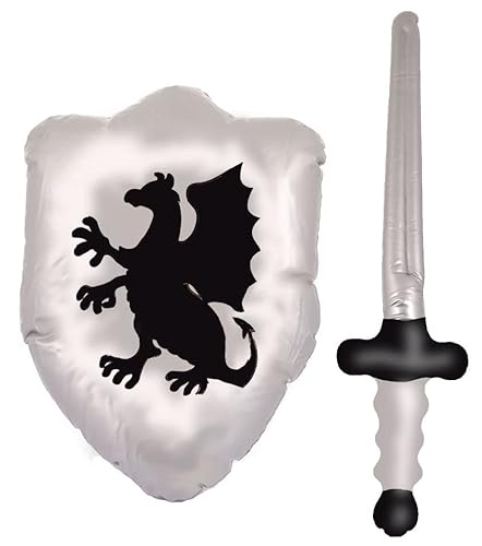 Henbrandt (Packung 4 Chevaliers Aufblasbare Figur Schwerter Und Drachen Schilder Set von Henbrandt