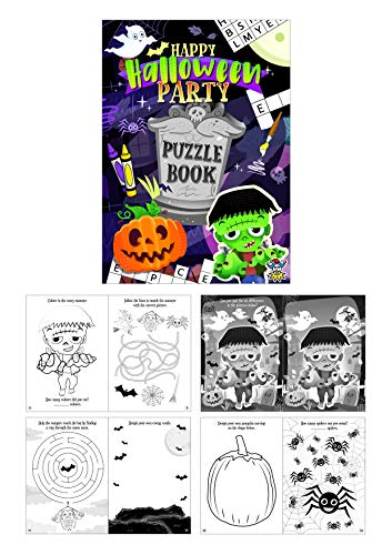 Henbrandt 10 x Mini Halloween Puzzle Bücher für Kinder A6 Aktivitätsbuch Wortpuzzle Färben Spaß Trick or Treat Partytütenfüller Halloween Loot Bag Lucky Dip Favors für Jungen und Mädchen von Henbrandt