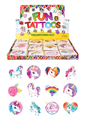 Henbrandt Entfernbar Tattoo's - Einhorn - 12 X 3 Packs=36 Tattoos Geliefert von Henbrandt