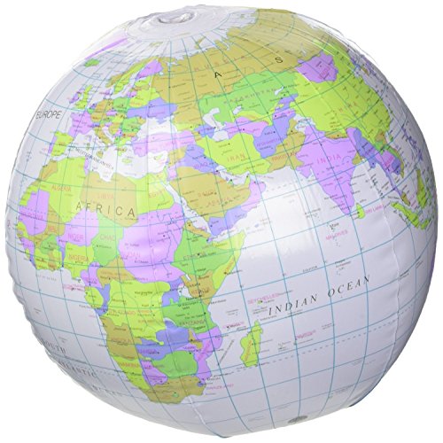 Henbrandt Inflatable Globe Blow Up Globe World Map Atlas Ball Earth Map Blow Up Ball 40cm by von Henbrandt