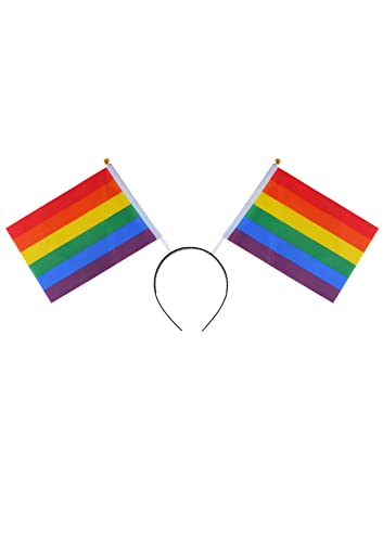 Henbrandt Regenbogen Pride Flagge Kopf Bopper Stirnband Deely Boppers Flagge Verkleidung Haarschmuck für Erwachsene und Kinder von Henbrandt