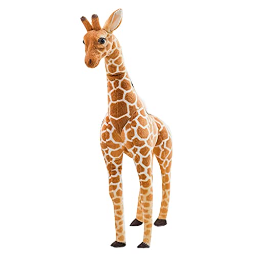 Hengqiyuan Riesen Giraffe Kuscheltier Groß Plüschtier Puppe Deko Geschenk Kinder Spielzeug XXL Braun Gelb,120cm von Hengqiyuan