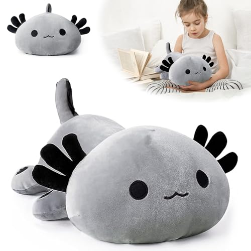 Hengrongshen Axolotl Plüschtier, Kawaii Plush, Axolotl Stofftier Kawaii Salamander Plüsch, Axolotl Super Soft Cartoon Wurf Kissen, Gefüllte Tiere Spielzeug Geschenk für Kinder Mädchen Jungen (Grün) von Hengrongshen