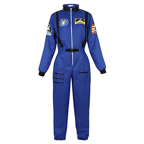 Hengzhifeng Astronauten Kostüm Damen Karnevalskostüme Halloween Cosplay (Large, Blau) von Hengzhifeng