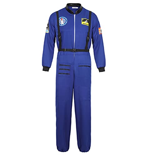 Hengzhifeng Astronauten Kostüm Herren Karnevalskostüme Halloween Cosplay (Large, Blau) von Hengzhifeng