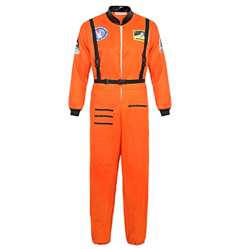 Hengzhifeng Astronauten Kostüm Herren Karnevalskostüme Halloween Cosplay (Large, Orange) von Hengzhifeng