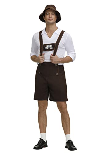 Hengzhifeng Bierkostüm Fasching Herren Kostüm karneval Halloween Dress Up (3X-Large, Braun) von Hengzhifeng