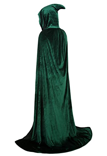 Hengzhifeng Umhang Unisex Kostüm Karneval Halloween Mittelalter Cape mit Kapuze (Large, Grün) von Hengzhifeng