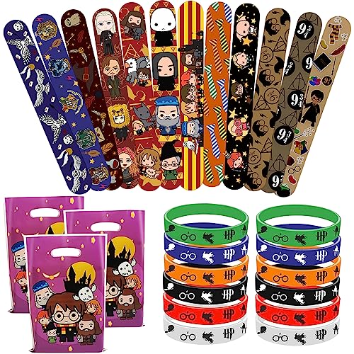 Henkodo Zauberer Kinder Geburtstag Mitgebsel,12 Silicone Bracelet Set 12 Silicone Bracelet Kinder Set 12 Slap Armbänder Wizard Geburtstagsparty Zubehör Geschenke für Jungen Mädchen Party Dekorationen von Henkodo