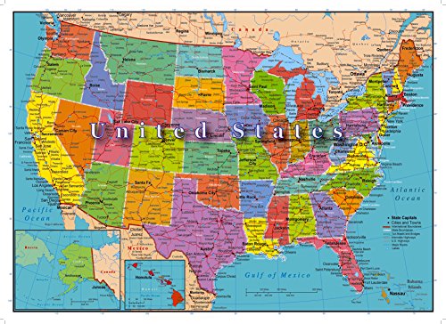 United States of America Map 1000 Piece Jigsaw Puzzle Highways Rivers State Capitals von Hennessy Puzzles