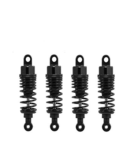 Hensych 4 Packung Einstellbares Öl 60mm 85mm 100mm Stoßdämpfer vorne und hinten aus Metall für 1/10 RC Auto LKW Teile Crawler Typ Axial SCX10 TRX4 D90 (Schwarz, 60mm) von Hensych