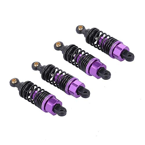 Hensych 4 Packung Einstellbares Öl 60mm 85mm 100mm Stoßdämpfer vorne und hinten aus Metall für 1/10 RC Auto LKW Teile Crawler Typ Axial SCX10 TRX4 D90 (Violett, 60mm) von Hensych