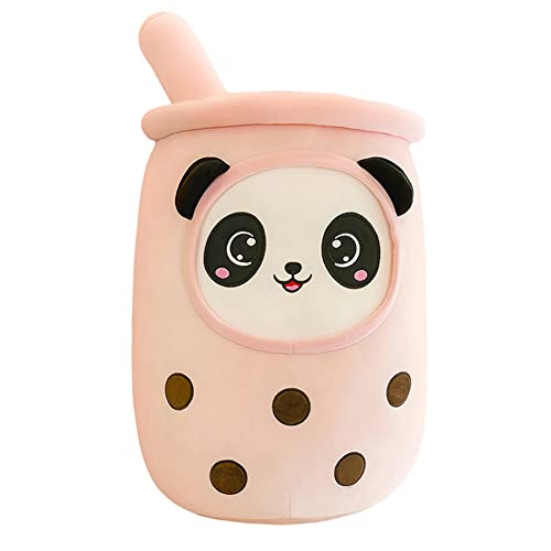 Herbests Bubble Tea Plüschtier, 50CM Kuscheltier Plüschpuppen Plüsch Spielzeug Gefüllter Milchtee Softpuppe Kawaii Dekorative Kissen Geschenk Für Kinder, Panda Rosa, HER00122821 von Herbests