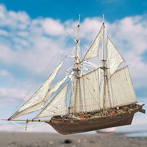 Herbests Holz Segelboot Modell, Holzschiff Modelle DIY Schiffsmodell Kit Schiffbausatz Segelschiff Modellbausatz Flaggschiff Holzmodell Spielzeug DIY Holzpuzzle Bausatz für Erwachsene Kinder von Herbests