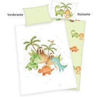 Babybest® 2485230063 - Dinos Bettwäsche (Made in Green), 40x60 cm + 100x135 cm, 100% Baumwolle von Herding