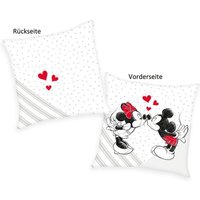 Disneys Mickey & Minnie 5478480003 - Soft Velboa Kissen, 40x40 cm, 100% Polyester von Herding