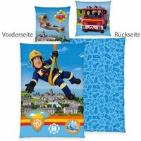 Feuerwehrmann Sam 4670413050 - Bettwäsche, 80x80 cm + 135x200 cm, 100% Baumwolle von Herding