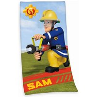 Feuerwehrmann Sam 6170401516 - Velourstuch, 75x150 cm, 100% Baumwolle von Herding