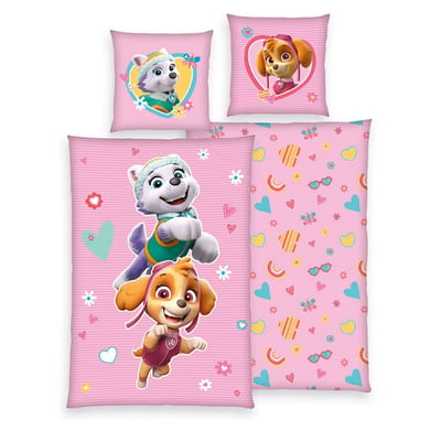 HERDING Bettwäsche Paw Patrol Glow in the Dark rose 135 x 200 cm von Herding