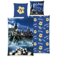 Harry Potter 4474455050 - Bettwäsche blau, 80x80 cm + 135x200 cm, 100% Baumwolle von Herding