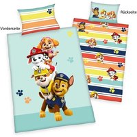 Paw Patrol 2432404063 - Bettwäsche (Made in Green), 40x60 cm + 100x135 cm, 100% Baumwolle von Herding