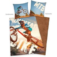 Young Collection 4459244050 - Mountainbike Bettwäsche, 80x80 cm + 135x200 cm, 100% Baumwolle von Herding