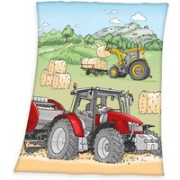 Young Collection 7551201035 - Traktor Fleecedecke, 130x160 cm, 100% Polyester von Herding