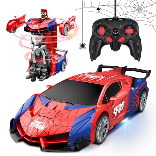 Herefun Transformator Ferngesteuertes Auto Spielzeug für Junge Mädchen ab 8 Jahre, Ferngesteuertes Auto Roboter, RC Auto Spider mit Ladekabel, 2 in 1 Transformator Auto Spielzeug für Kinder Geschenke von Herefun