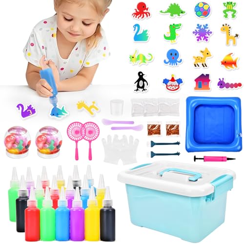 Herenear Aqua Gelz Kreativ Set, DIY Magischer Wasserelfe Spielzeug, 3D Magic Water Elf, Aqua Fairy Toy Set für Jungen und Mädchen mit 12 Vorlagen, Ufbewahrungsbox von Herenear