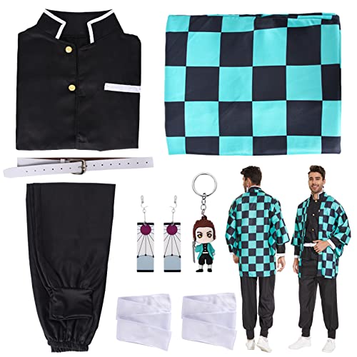 Herenear Cosplay Kimono Kostüm, 9 PCS Anime Kostüm, Anzug Herren Cosplay, Herren Anime Kimono Jacke Outfit Halloween Karneval Party Kostüm Kind, Erwachsene (L) von Herenear