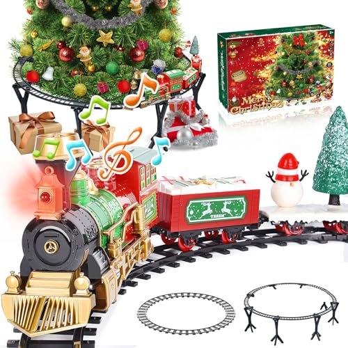 Herenear Elektrischer Zug für Kinder, Eisenbahn Kinder Weihnachten, Christmas Tree Train, Weihnachtszug Elektrisch unter/um den Weihnachtsbaum, Zug Spielzeug für Kinder (Unter dem Baum) von Herenear