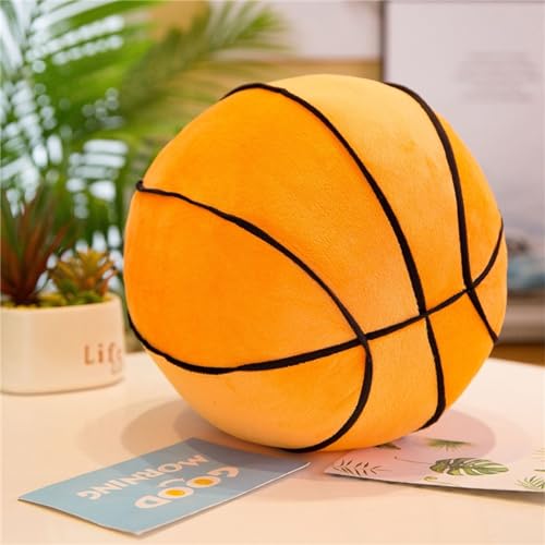 Herfair 3D Basketball Kissen Plüschtier Flauschige Ballkissen Kuschelkissen Weiche Plüsch Puppe Baby Kinder Jungen Mädchen GeburtstagGeschenke Zimmer Dekoration (Basketball,18cm) von Herfair