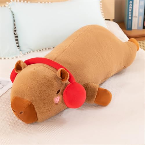 Herfair Capybara Kuscheltier Capybara Plüschtier Langes Kissen Kawaii Deko Plushie Weich Plüschkissen Stofftier Geschenk für Kinder (100 cm,B) von Herfair