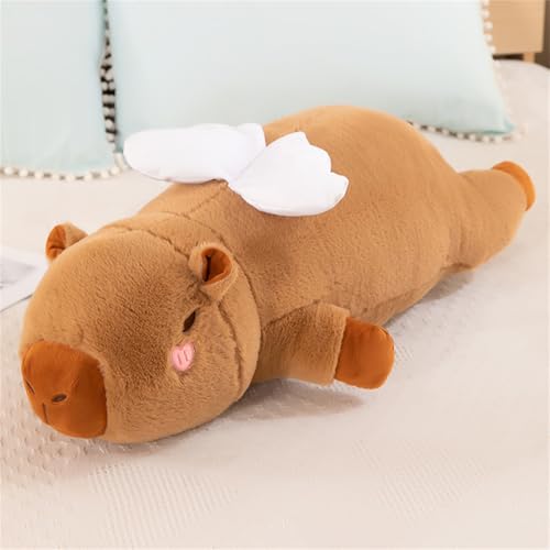 Herfair Capybara Kuscheltier Capybara Plüschtier Langes Kissen Kawaii Deko Plushie Weich Plüschkissen Stofftier Geschenk für Kinder (100 cm,C) von Herfair