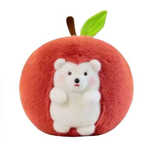 Herfair Cartoon Apfel Igel Plüschtiere, Anschmiegsamer Plüsch-Igel Mit Apfelbeutel, Kuscheltiere Geschenk für Kinder, 2-in-1 Igel In Apfel (40cm) von Herfair