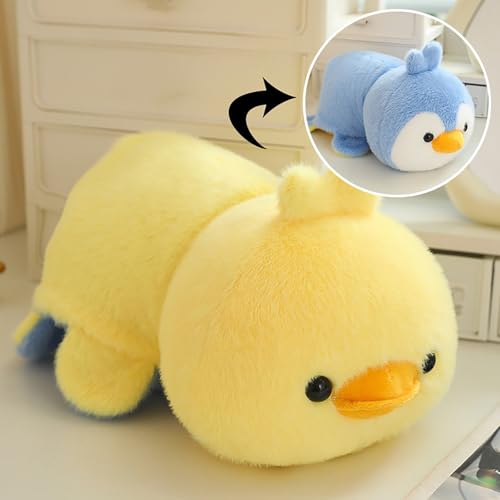 Herfair Kuscheltier 2 in 1, Plüschtier Tier Doppelseitiges Flip Plüschtier Pinguin Stofftier Kuscheltier zum Wenden Kuschelkissen Puppe Plüsch Geschenke für Jungen Mädchen (Pinguin) von Herfair