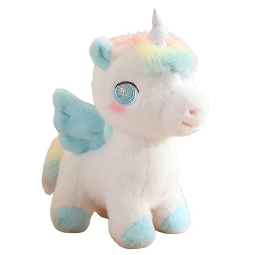 Herfair Kuscheltier Einhorn Plüschtier Einhorn Stofftier Süße Kuscheltiere Geschenk für Kinder Mädchen Jungen (Blau,25cm) von Herfair