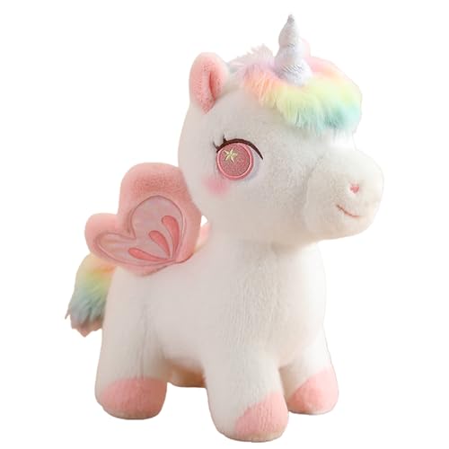 Herfair Kuscheltier Einhorn Plüschtier Einhorn Stofftier Süße Kuscheltiere Geschenk für Kinder Mädchen Jungen (Rosa,25cm) von Herfair