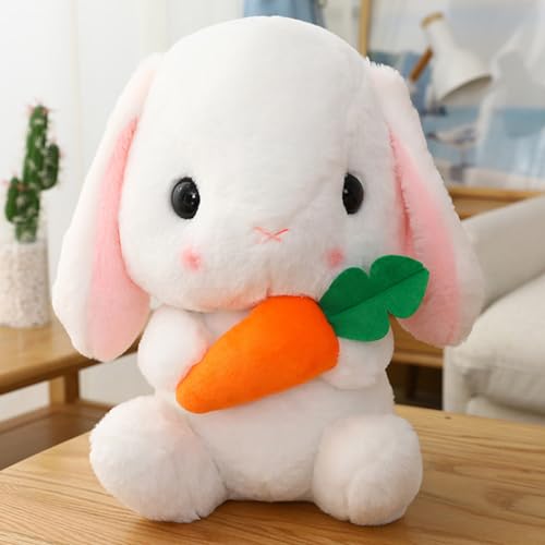 Herfair Kuscheltier Hase, Plüschhase mit Schlappohren, Osterhase Plüsch Hase In Karotte Erdbeere, Gemütliches Schmusetier Ostergesch für Mädchen Kinder Jungen (Radish,22CM) von Herfair