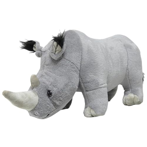 Herfair Kuscheltier Nashorn Plüschtier 30 cm Realistisches Plusch Nashorn Spielzeug Puppen Weiche Flauschige Wurfkissen Kinder Stofftier Geschenke von Herfair