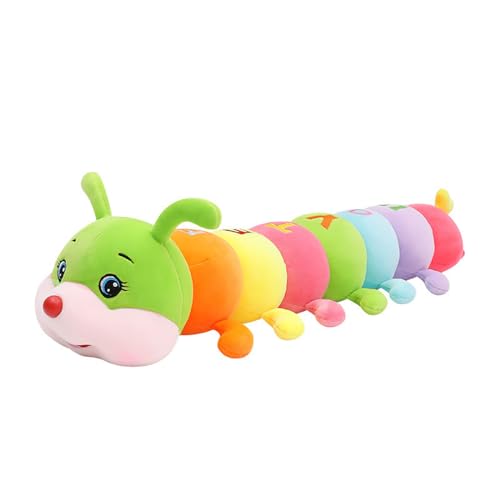 Herfair Kuscheltier Raupe Plüschtier Regenbogen Raupe Plüsch Spielzeug zum Kuscheln & Spielen Kinder Stofftier Plüschpuppen Wurfkissen (110 cm/43.3 in) von Herfair