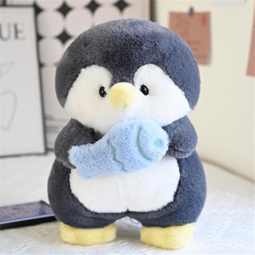 Herfair Pinguin Kuscheltier, Süßes Kuscheltier Plüsch Pinguin hält einen Fisch Pinguin Stofftier Plüschtier, Plüschpinguin Geschenke Kinder Spielzeug (40cm) von Herfair