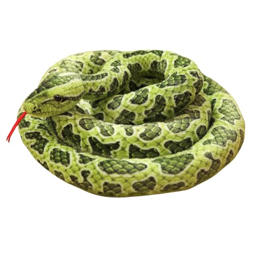 Herfair Plüschtier Python Kuscheltier Realistische Große Schlange Stofftier Plüsch Spielzeug Prank Requisiten Geschenke für Kinder (A,200 cm/ 78.7 in) von Herfair